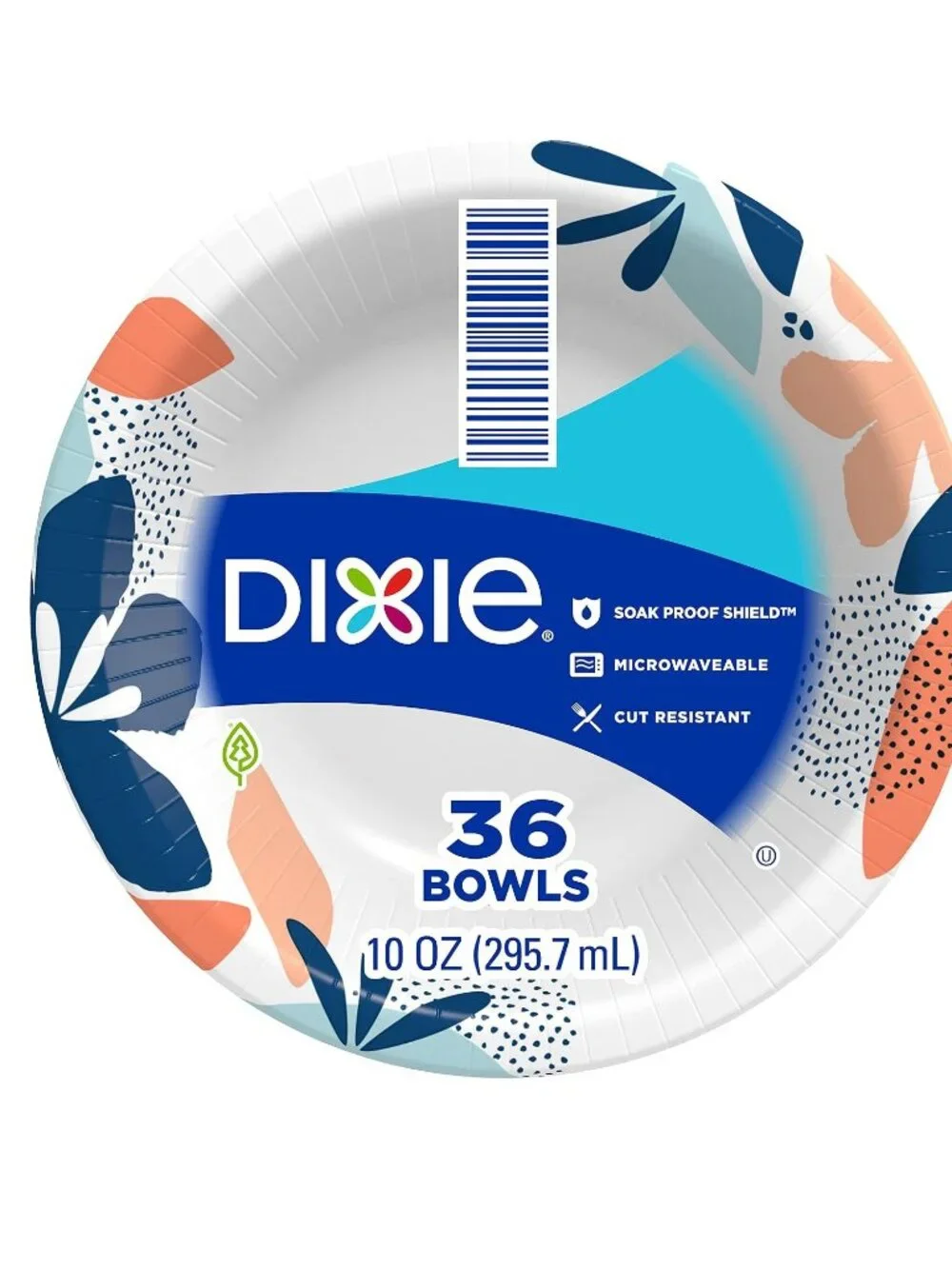 Dixie Small Paper Bowls, 10 Oz, 36 Count, Microwave-Safe, Soak-Proof